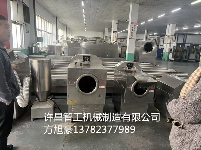 歡迎河南漯河客戶來廠考察電磁炒貨機